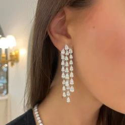 Pear Diamond Dangle Stud Earrings 22.92 ctw