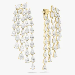 Pear Diamond Dangle Stud Earrings 22.92 ctw