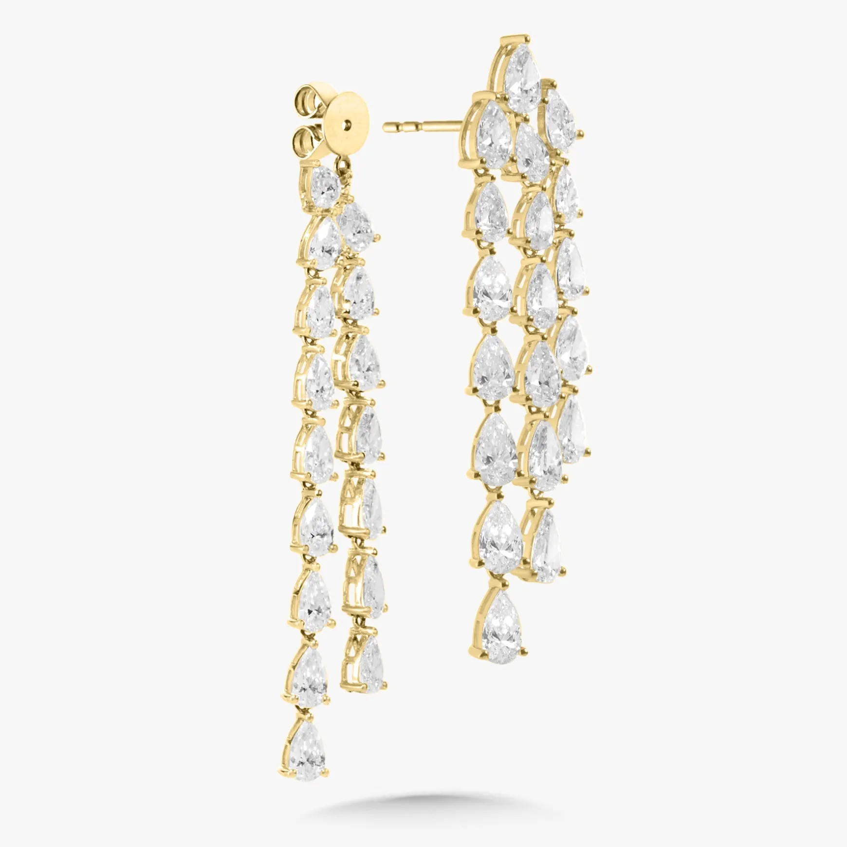 Pear Diamond Dangle Stud Earrings 22.92 ctw