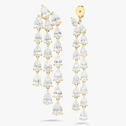 Pear Diamond Dangle Stud Earrings 22.92 ctw