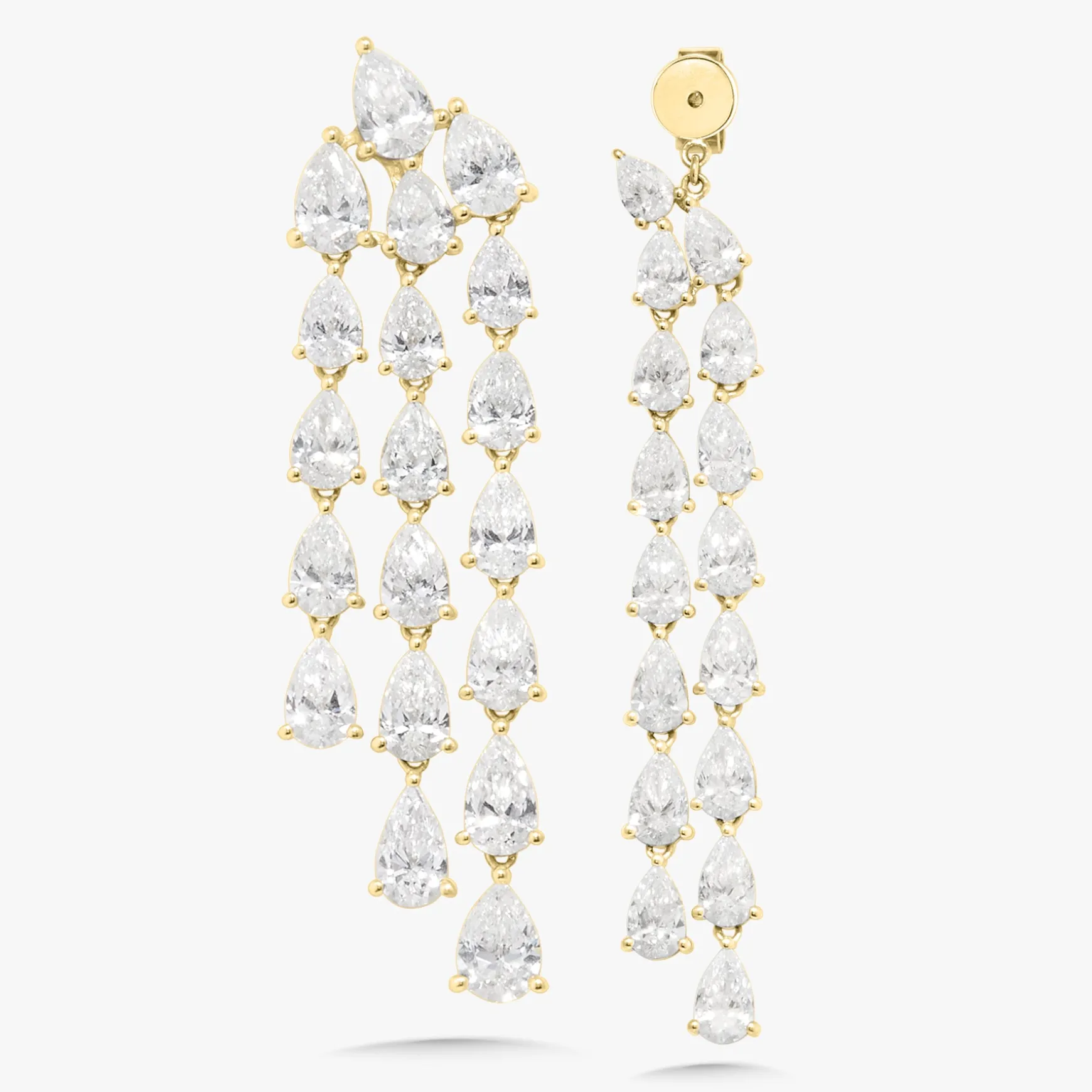 Pear Diamond Dangle Stud Earrings 22.92 ctw