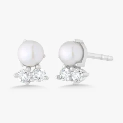 Pearl & Diamond Duo Stud Earrings