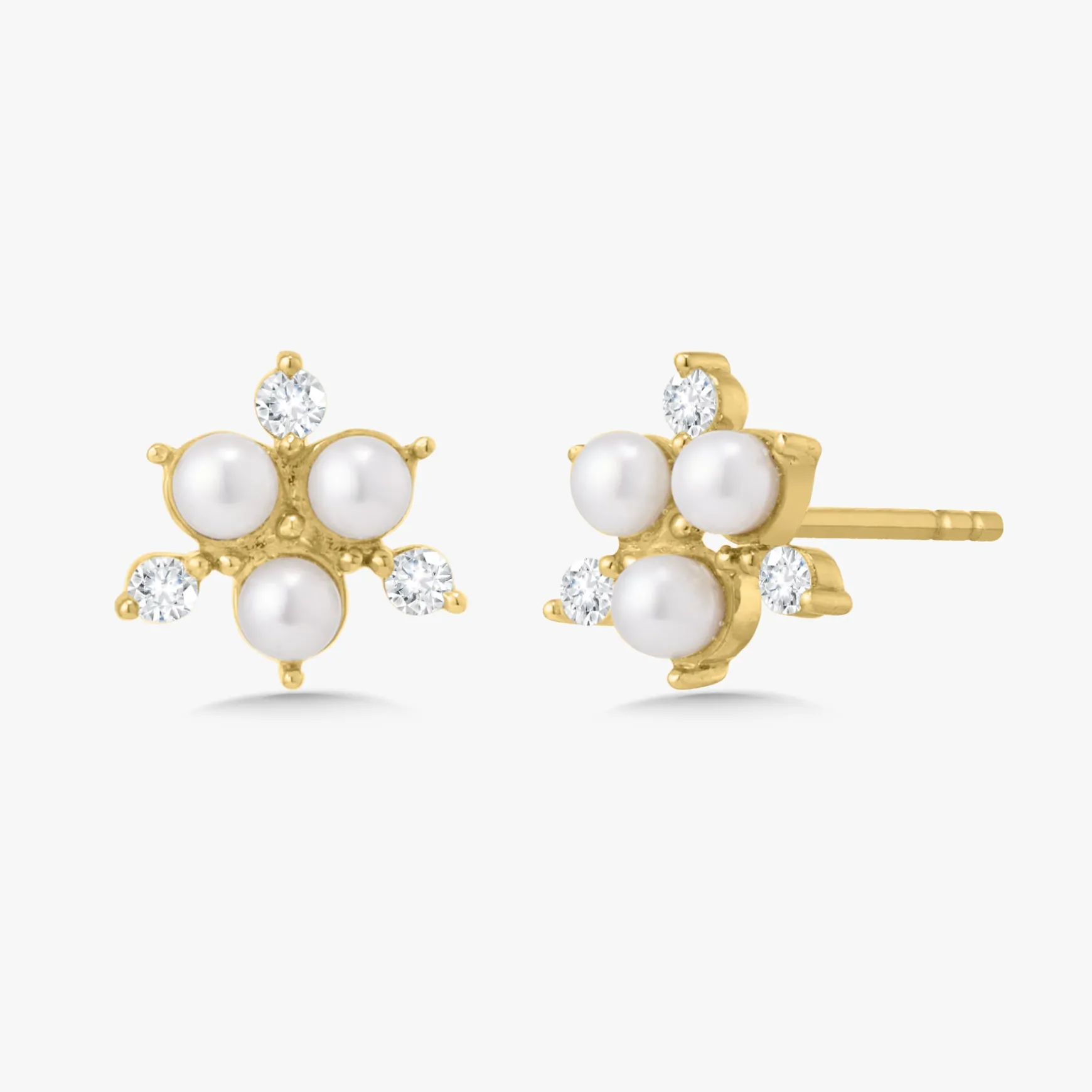 Pearl Cluster Stud Earrings