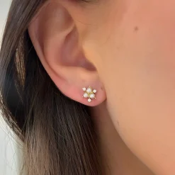 Pearl Cluster Stud Earrings
