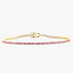 Pink Sapphire Tennis Bracelet 4.21 ctw