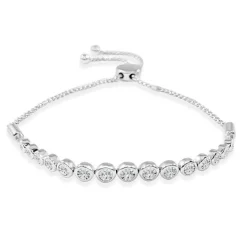 Poppy Bezel Set Diamond Bolo Bracelet 0.25 ctw