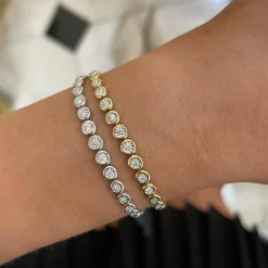 Poppy Bezel Set Diamond Bolo Bracelet 0.25 ctw