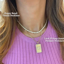 Poppy Illusion Set Diamond Tennis Necklace 5 ctw