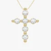 Posie Charlie Cloud® Floating Diamond Cross Necklace 0.21 ctw