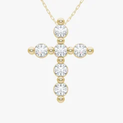 Posie Charlie Cloud® Floating Diamond Cross Necklace 0.21 ctw