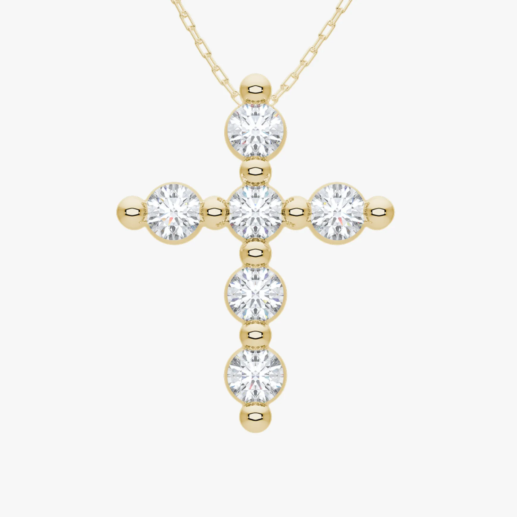 Posie Charlie Cloud® Floating Diamond Cross Necklace 0.21 ctw
