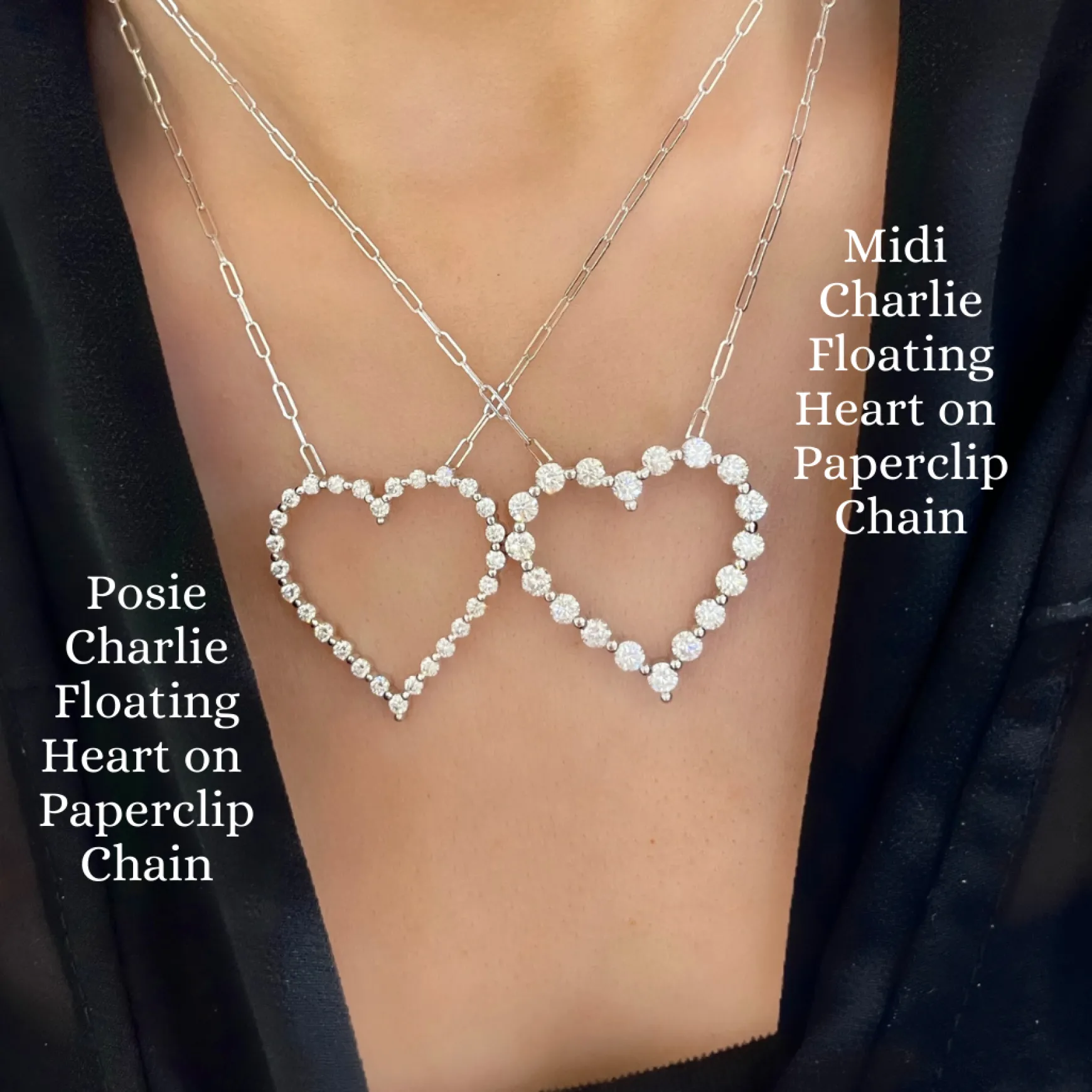 Posie Charlie Cloud® Floating Diamond Heart Necklace 1.00 ctw