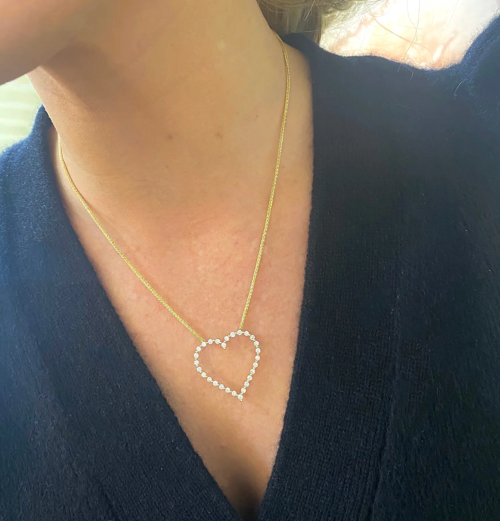 Posie Charlie Cloud® Floating Diamond Heart Necklace 1.00 ctw