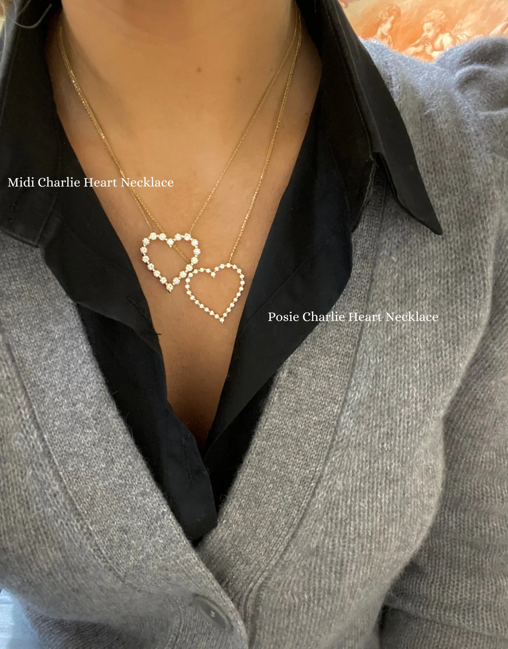 Posie Charlie Cloud® Floating Diamond Heart Necklace 1.00 ctw