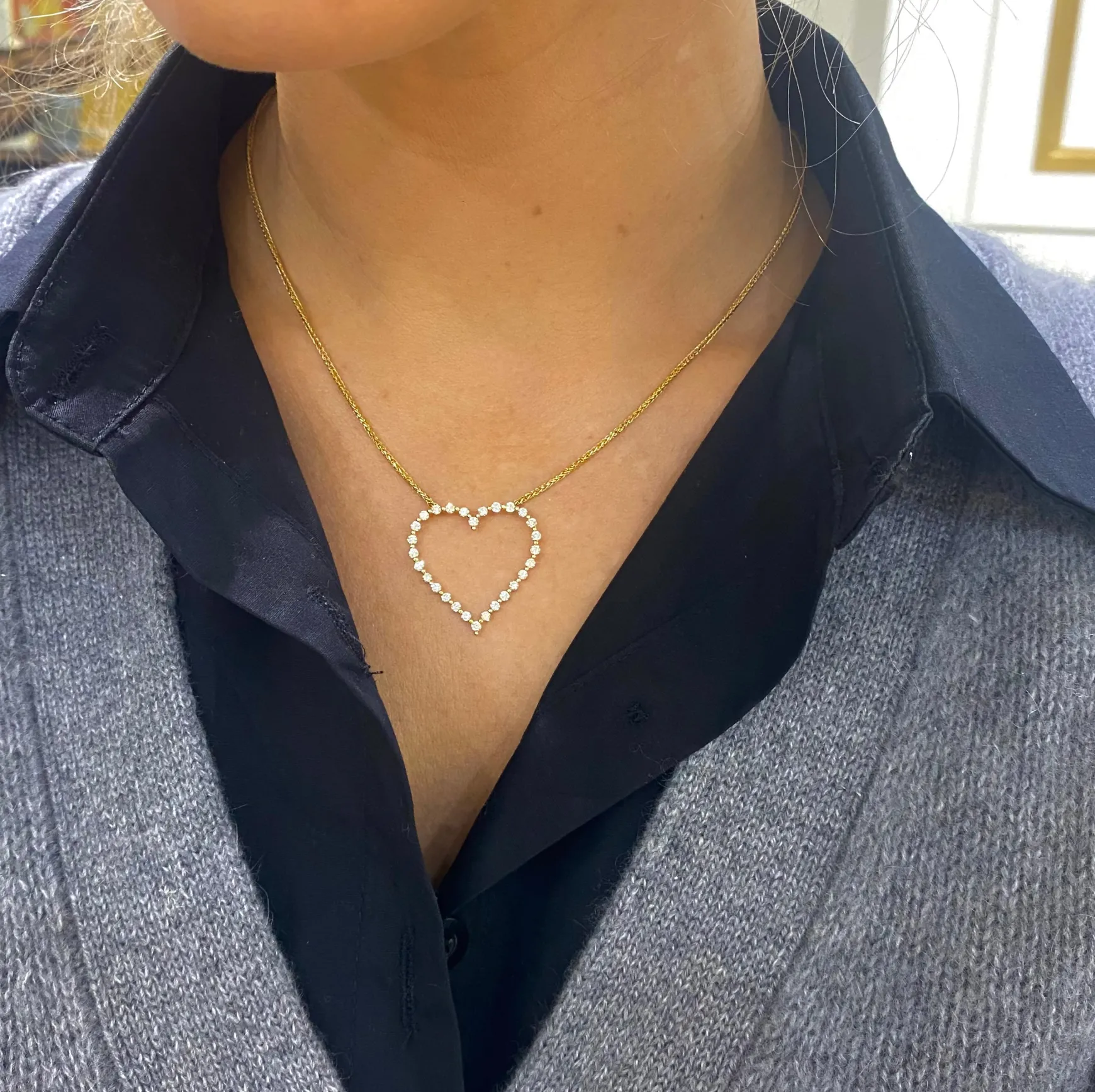 Posie Charlie Cloud® Floating Diamond Heart Necklace 1.00 ctw