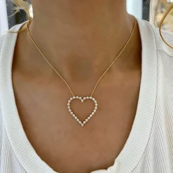 Posie Charlie Cloud® Floating Diamond Heart Necklace 1.00 ctw