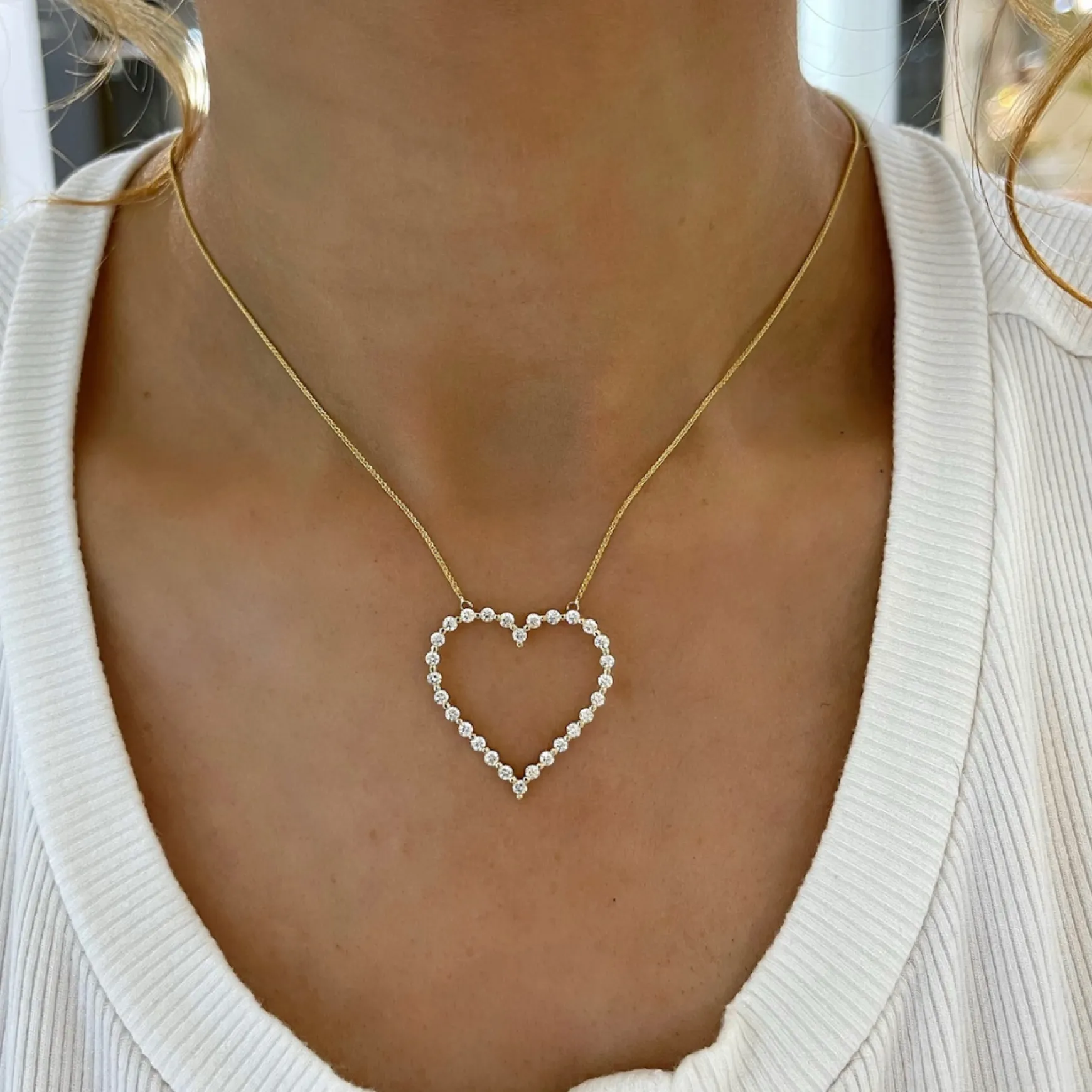 Posie Charlie Cloud® Floating Diamond Heart Necklace 1.00 ctw