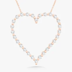 Posie Charlie Cloud® Floating Diamond Heart Necklace 1.00 ctw