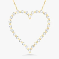 Posie Charlie Cloud® Floating Diamond Heart Necklace 1.00 ctw