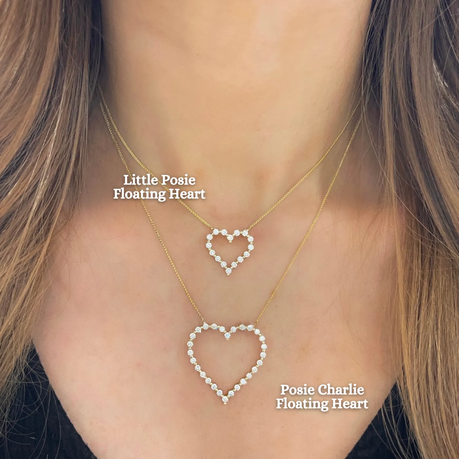Posie Charlie Cloud® Floating Diamond Heart Necklace 1.00 ctw
