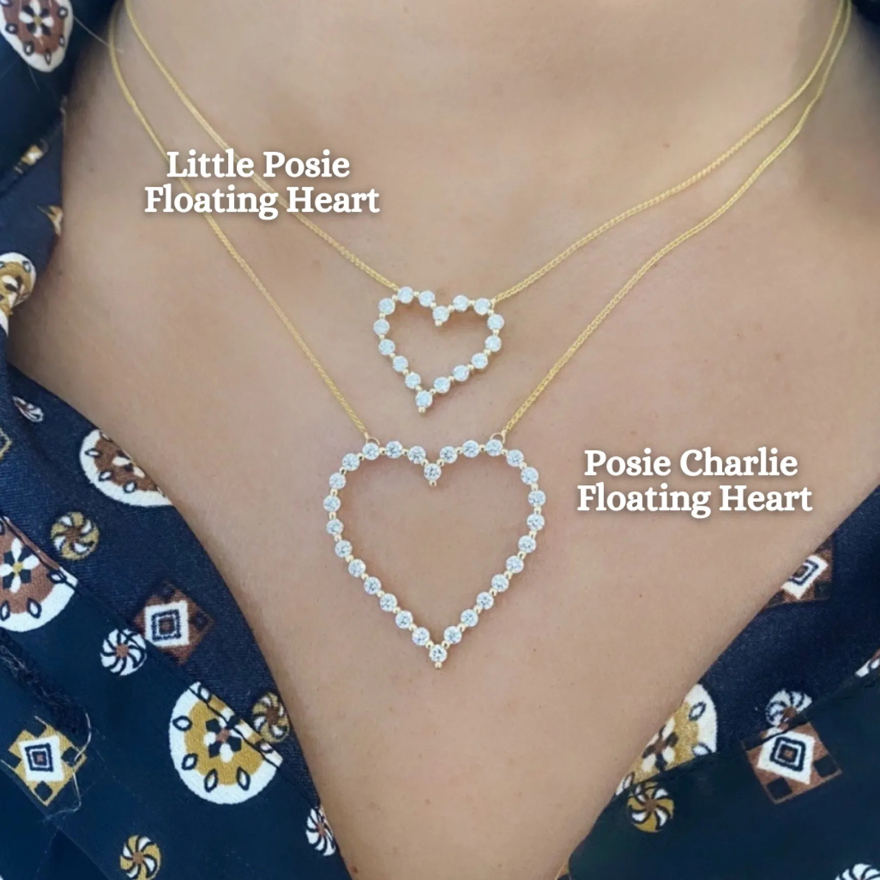 Posie Charlie Cloud® Floating Diamond Heart Necklace 1.00 ctw