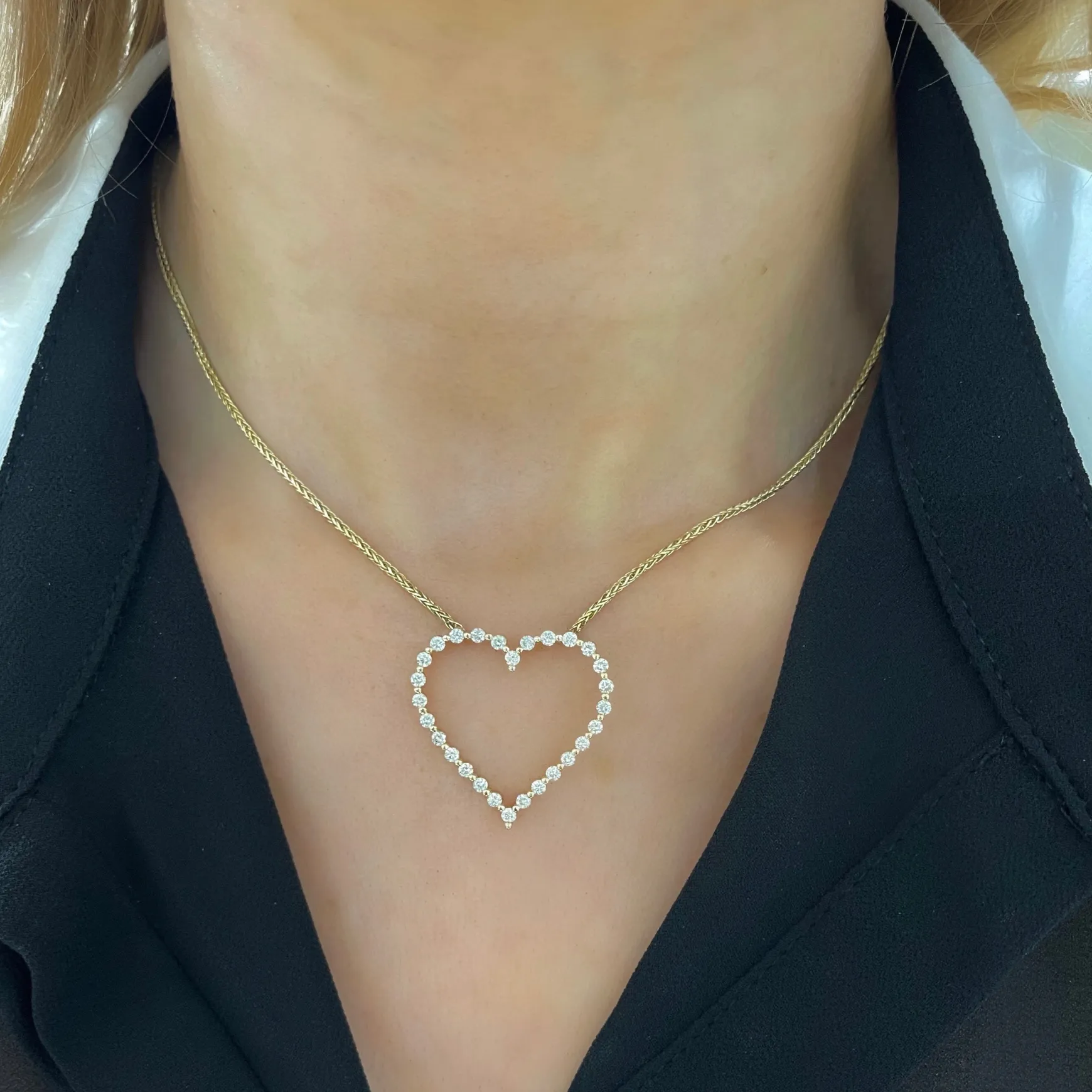 Posie Charlie Cloud® Floating Diamond Heart Necklace 1.00 ctw