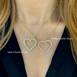 Posie Charlie Cloud® Floating Diamond Heart Necklace 1.00 ctw