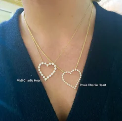 Posie Charlie Cloud® Floating Diamond Heart Necklace 1.00 ctw