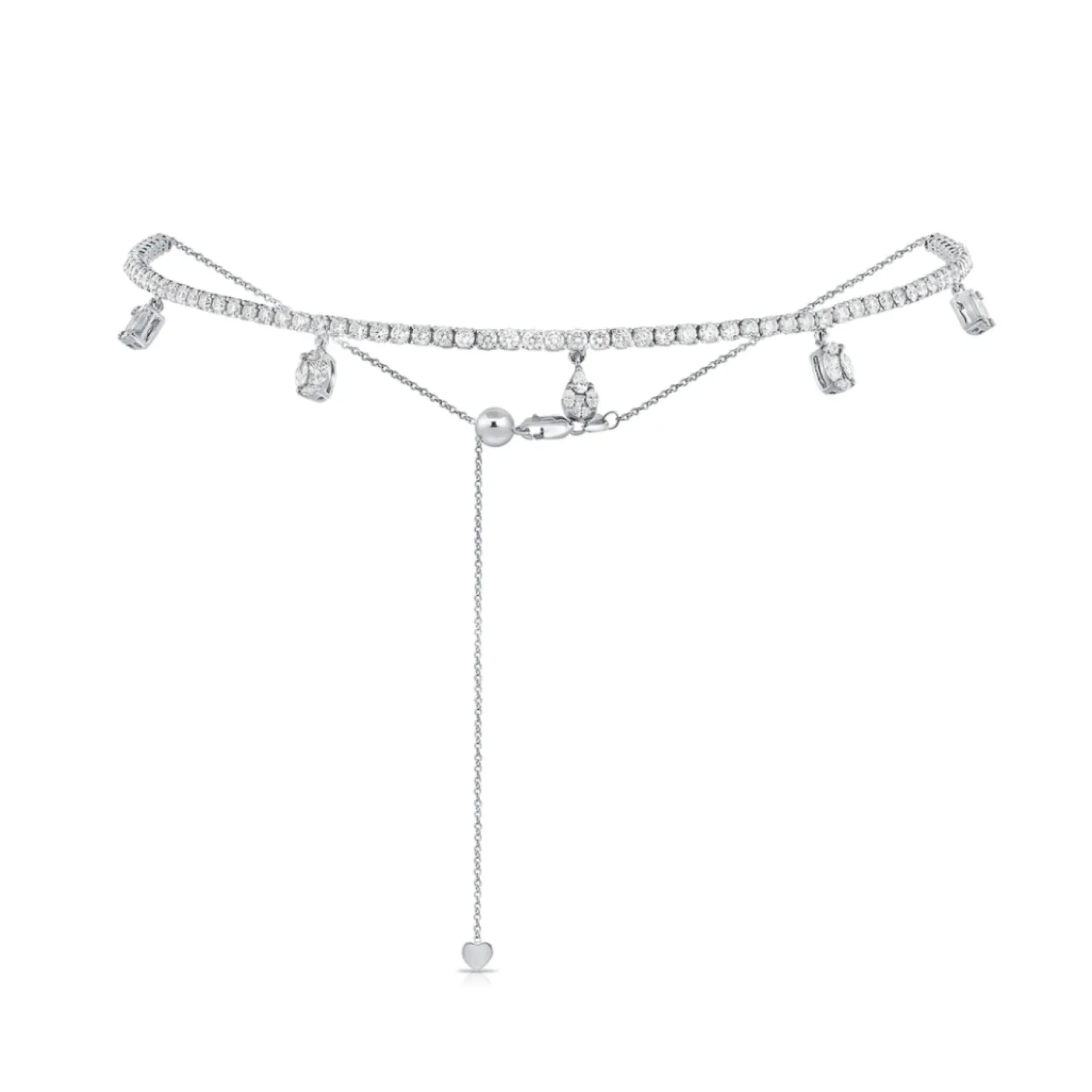 Primrose Dangle Diamond Adjustable Choker Necklace 3.23 ctw