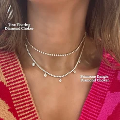 Primrose Dangle Diamond Adjustable Choker Necklace 3.23 ctw