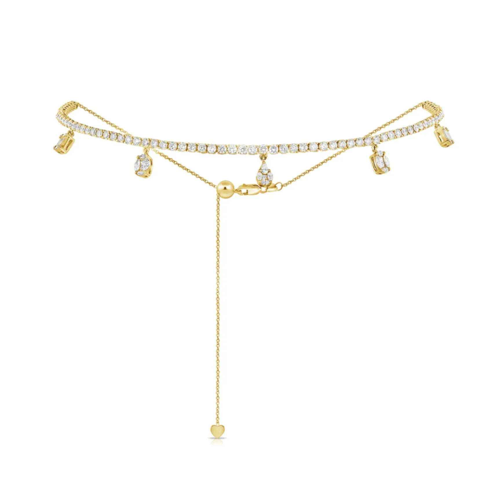 Primrose Dangle Diamond Adjustable Choker Necklace 3.23 ctw