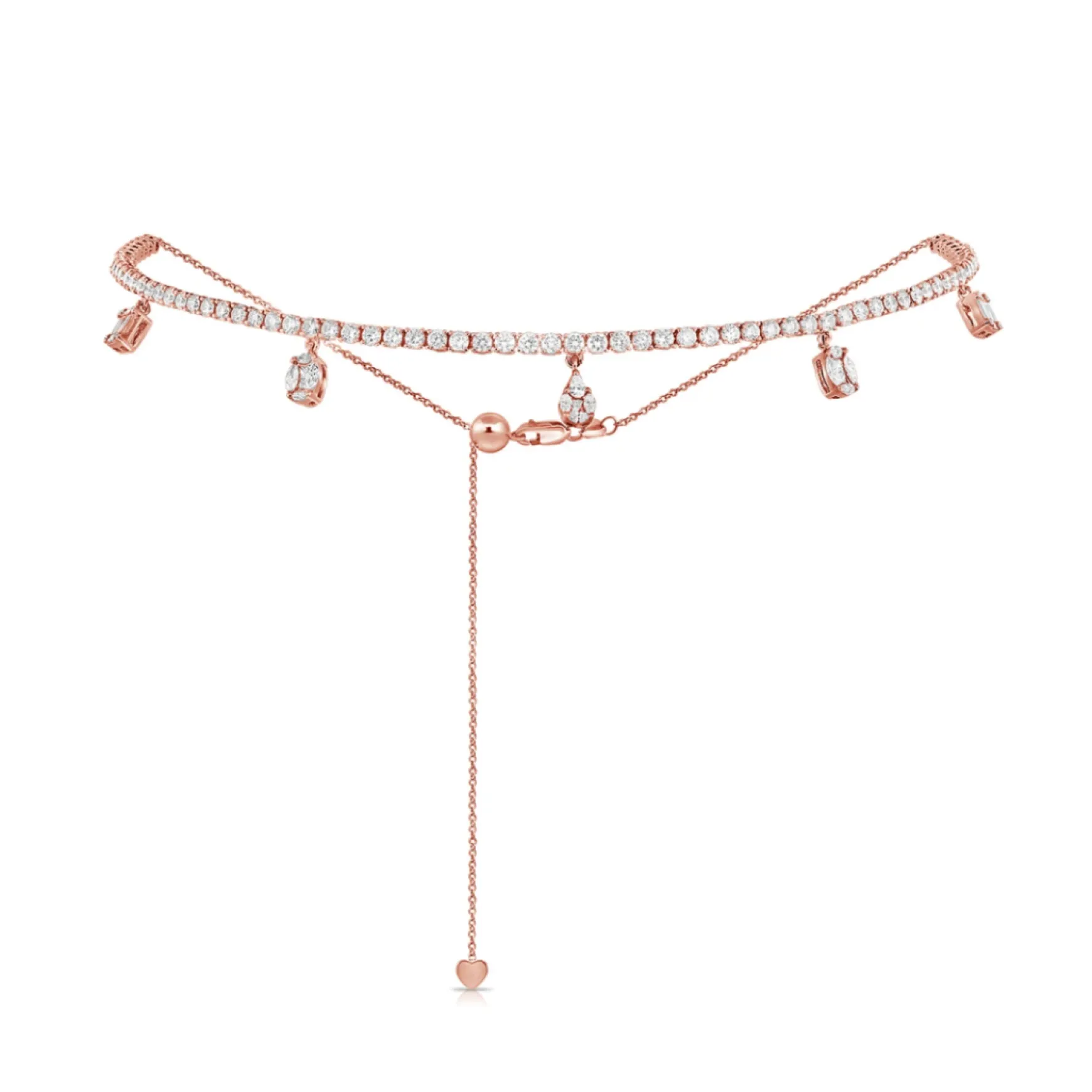 Primrose Dangle Diamond Adjustable Choker Necklace 3.23 ctw