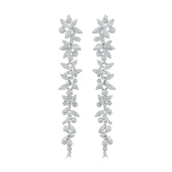 Princess Bride Diamond Two-Way Flower Drop Earrings 4.78 ctw