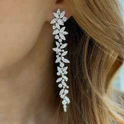 Princess Bride Diamond Two-Way Flower Drop Earrings 4.78 ctw