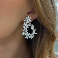 Princess Bride Diamond Two-Way Flower Drop Earrings 4.78 ctw