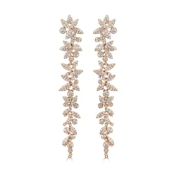 Princess Bride Diamond Two-Way Flower Drop Earrings 4.78 ctw