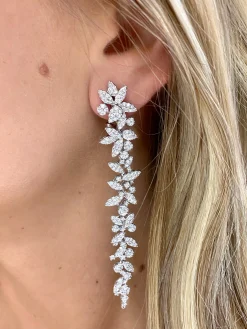 Princess Bride Diamond Two-Way Flower Drop Earrings 4.78 ctw