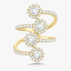 Quartet Crossover Diamond Ring 2.20 ctw