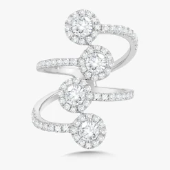 Quartet Crossover Diamond Ring 2.20 ctw