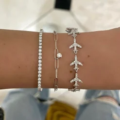 "Cloud Nine" Airplane Diamond Tennis Bracelet 2.07 ctw