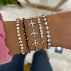 "Cloud Nine" Airplane Diamond Tennis Bracelet 2.07 ctw