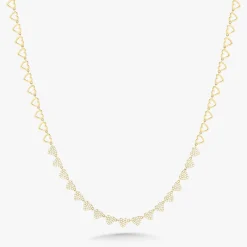 "Heart to Heart" Adjustable Pave Diamond Tennis Necklace