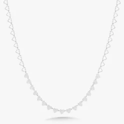 "Heart to Heart" Adjustable Pave Diamond Tennis Necklace