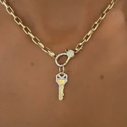 "Key to my Heart" Diamond Key Charm