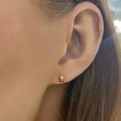 "Love Bug" Gold Lady Bug Stud Earrings