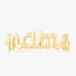 "Mama" Gold Wire Script Ring