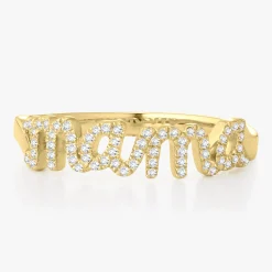 "Mama" Script Diamond Ring