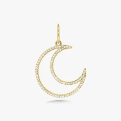 "Moon Eyes" Diamond Crescent Moon Charm