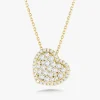 "With Love" Pave Heart With Halo Necklace