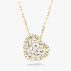 "With Love" Pave Heart With Halo Necklace